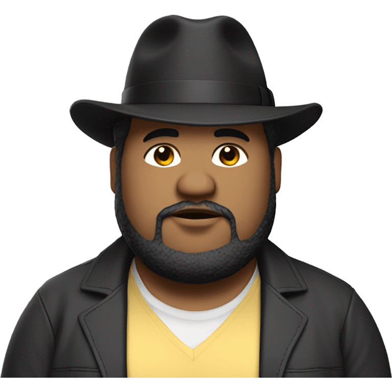 fat man with black hair a fedora and a neck beard (super ugly) emoji