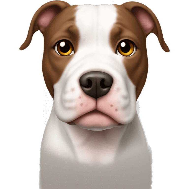 White and brown pit bull fluffy emoji