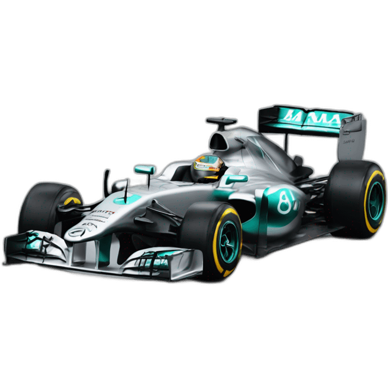 Formula one car Mercedes emoji