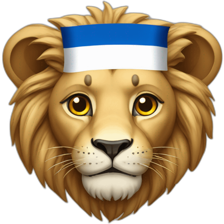 a lion with the colors of Israel emoji