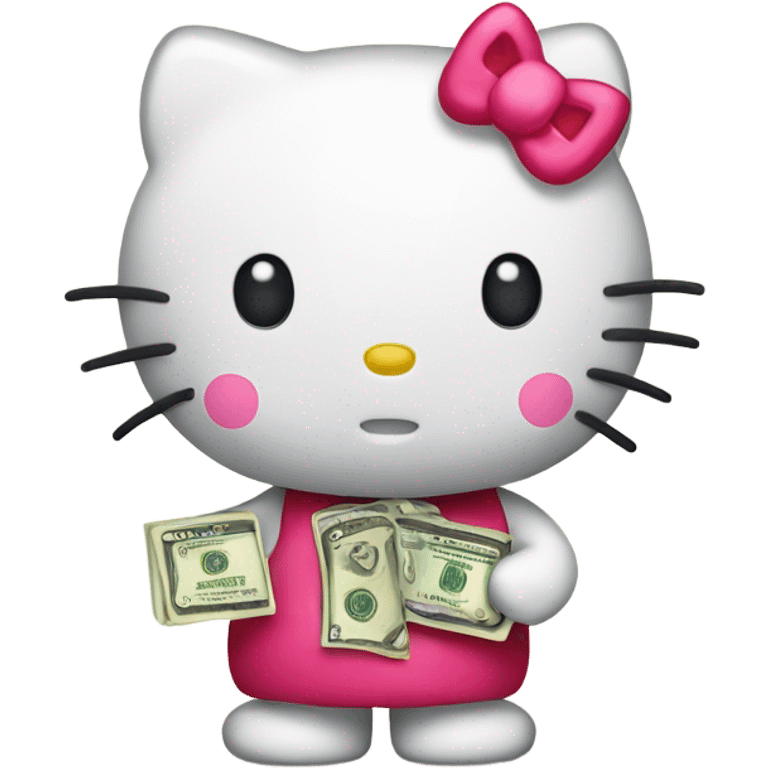 hello kitty with money emoji