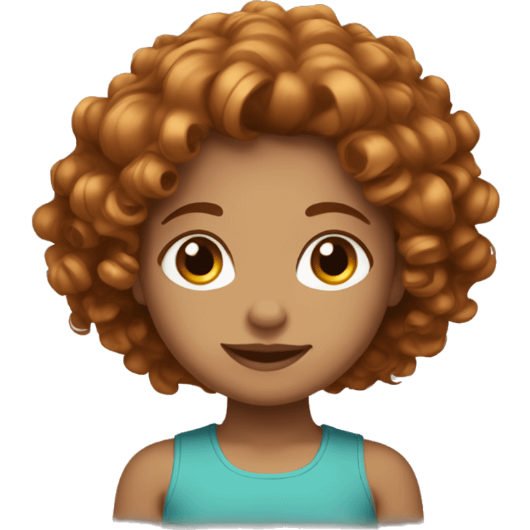 Pretty girl with reddish blonde medium curly brown hair emoji