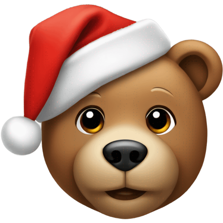 teddy bear wearing a christmas hat emoji