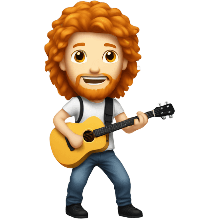 Cool ginger guy with mullet playing guitar emoji