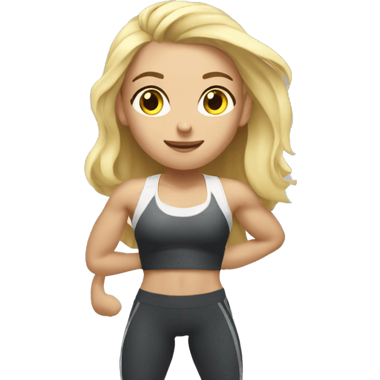 blonde girl training in gym  emoji