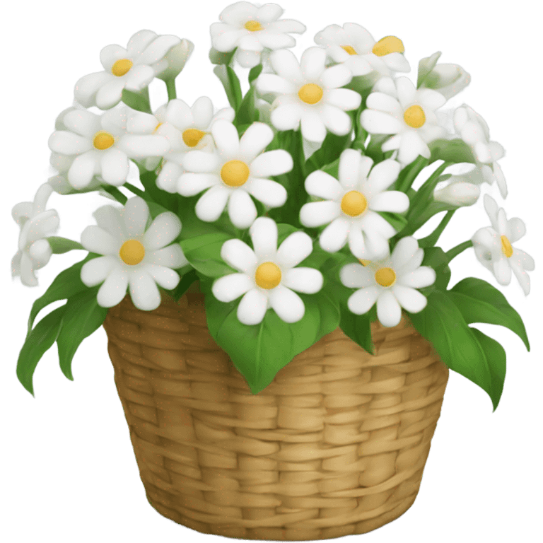 White flowers in a basket emoji