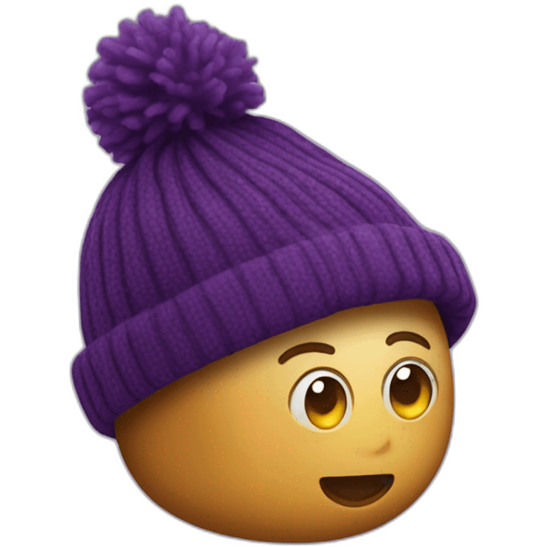 Aubergine with a beanie emoji