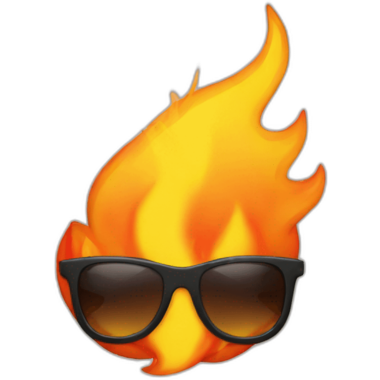 Fire with sunglasses emoji