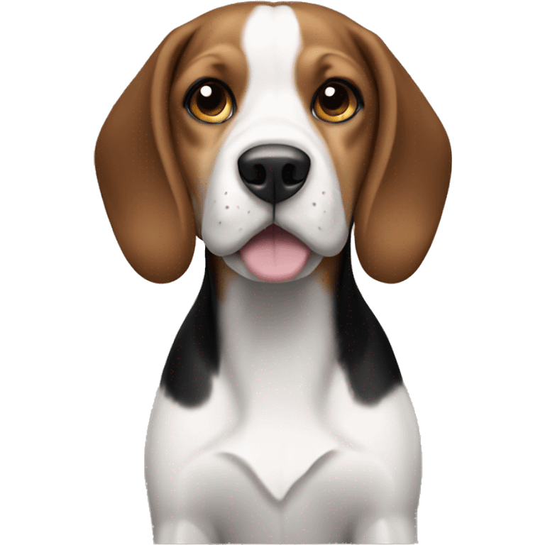 Brown and black and white beagle emoji