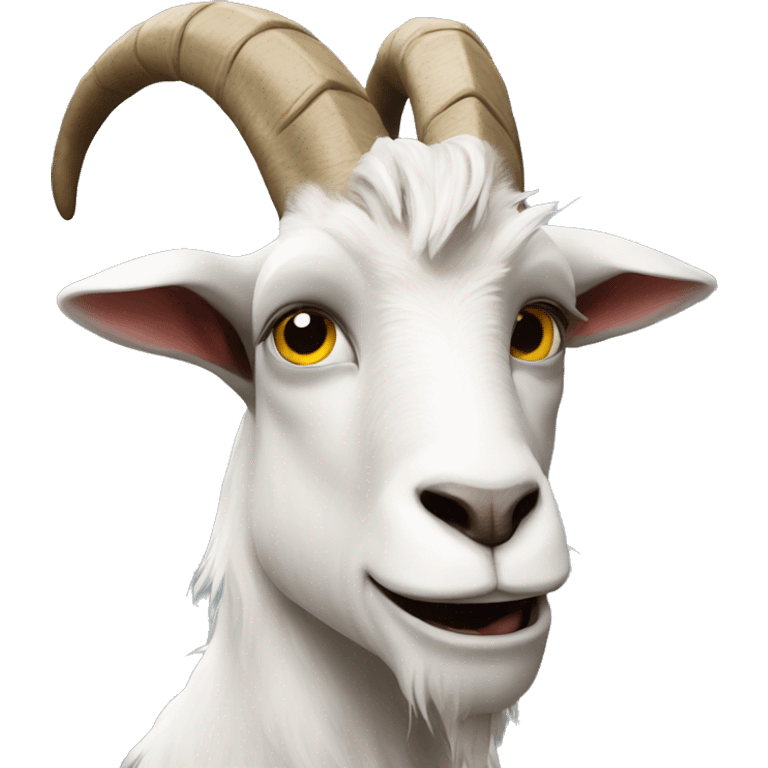 goat looking strong, evil and rageous emoji