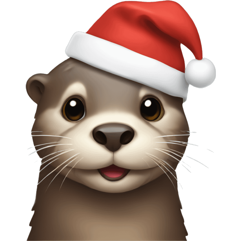 Otter with a Christmas hat on  emoji