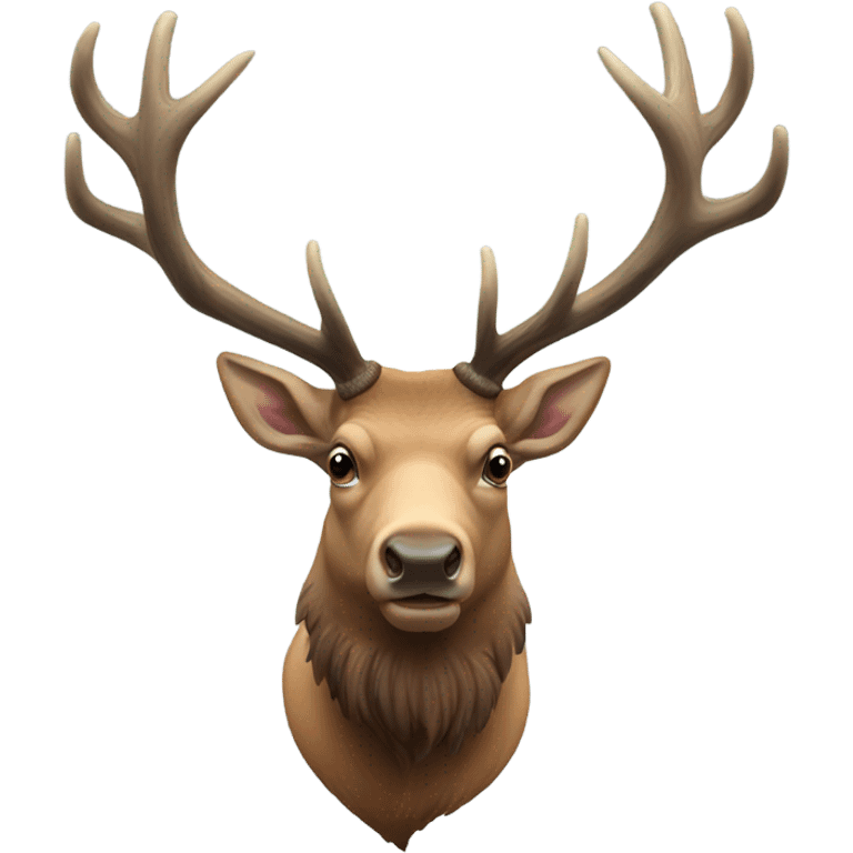 Bull elk with large antlers emoji