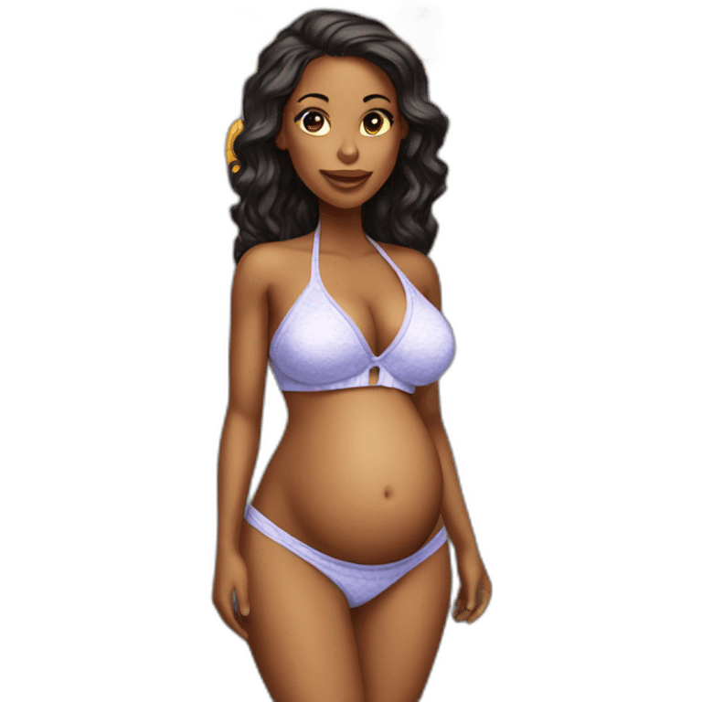 Sexywoman pregnant bikini emoji