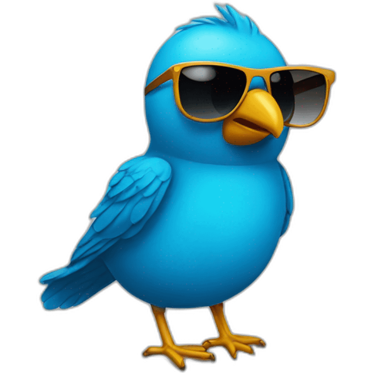 Twitter bird wearing sunglasses  emoji