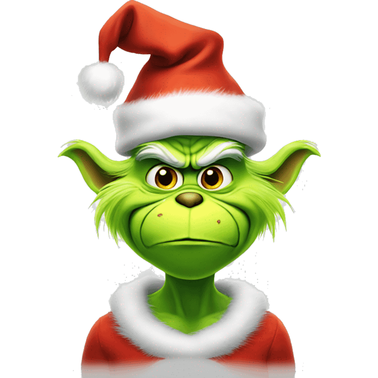 Grinch with a chrismas hat emoji