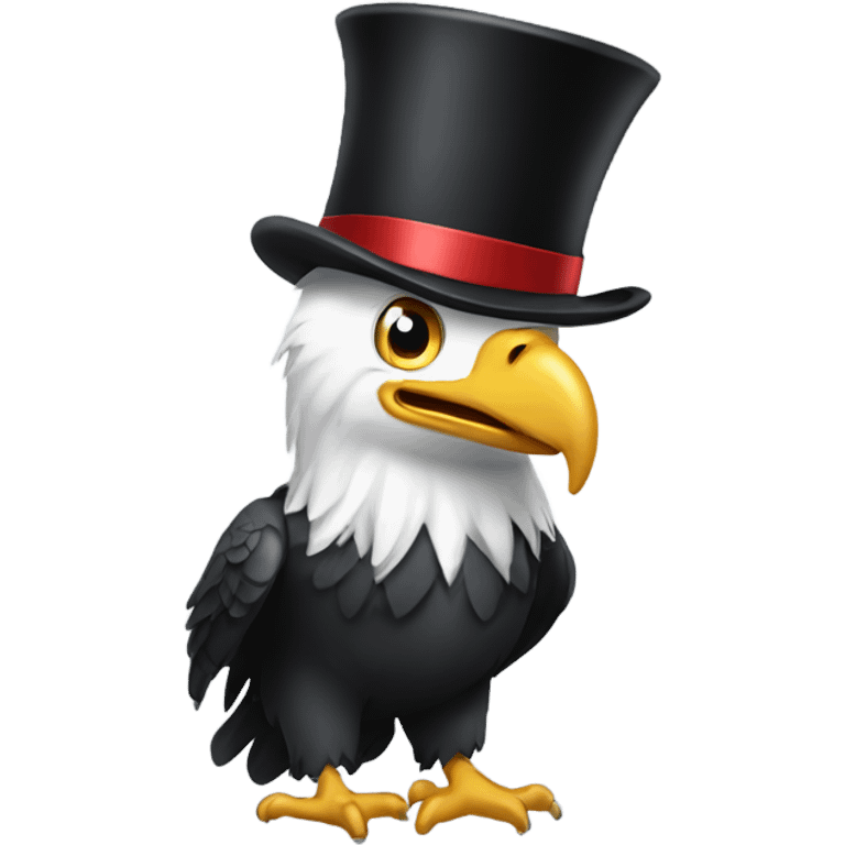 Dancing Bald eagle top hat  emoji