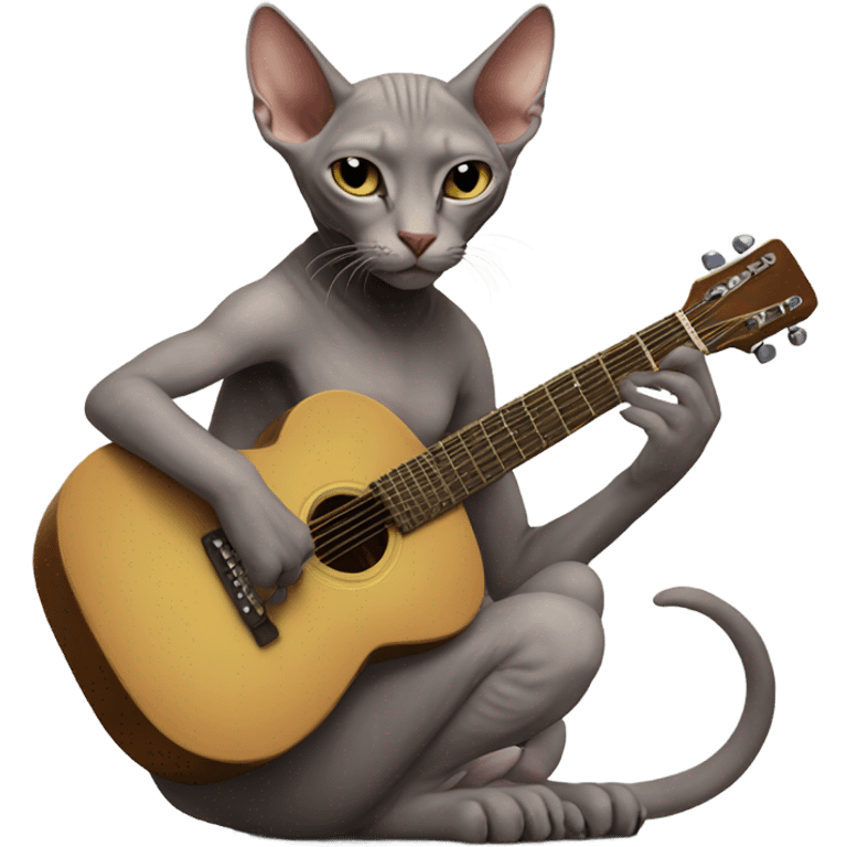 Sphinx cat playing guitar emoji