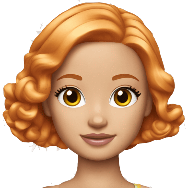 Beautiful Barbie ginger fair skin emoji