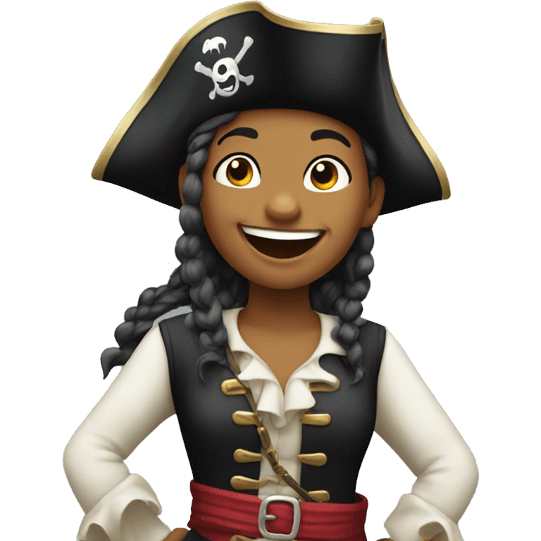 Pirate girl laughing emoji