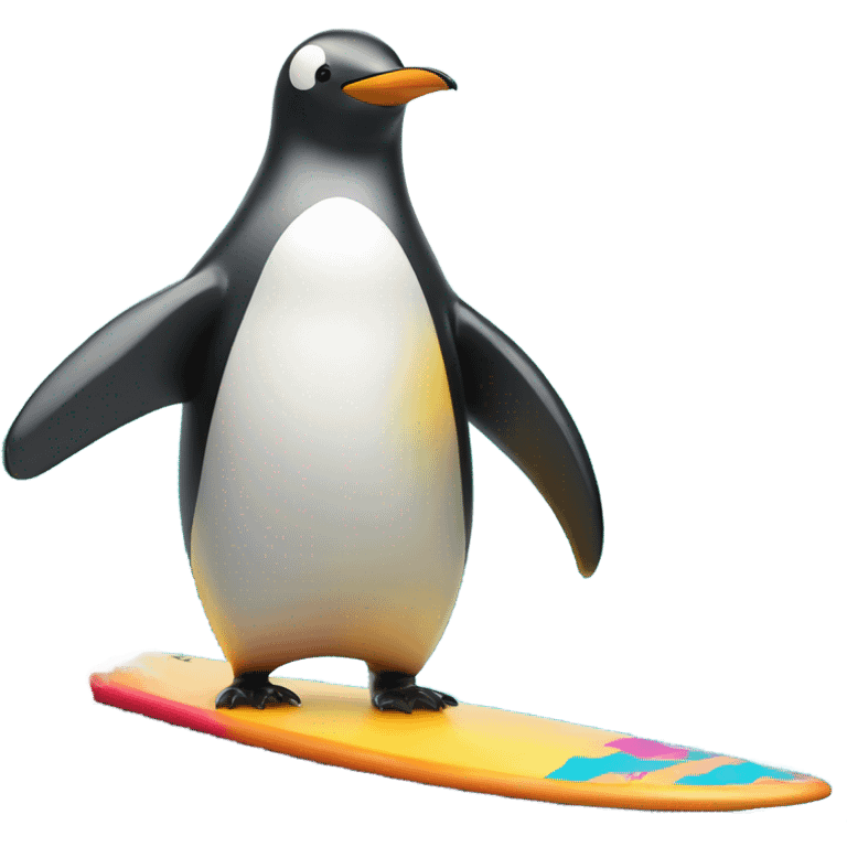 Penguin surfboard emoji