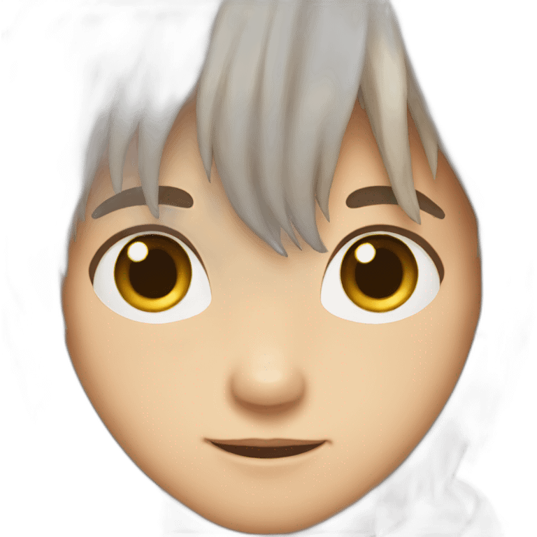 long brown hair brown eyes rabbit boy emoji