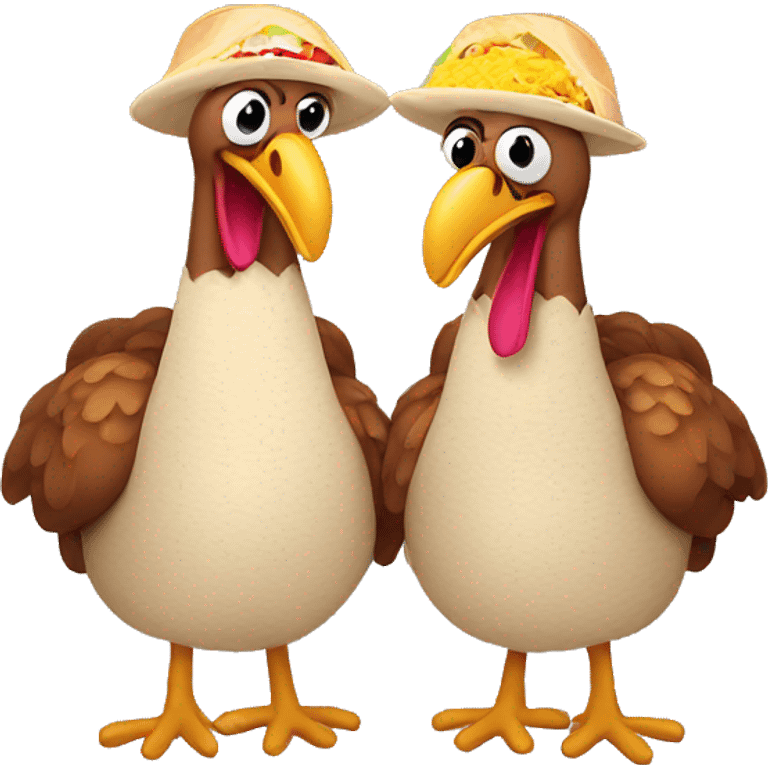 two turkeys eating burrito  emoji