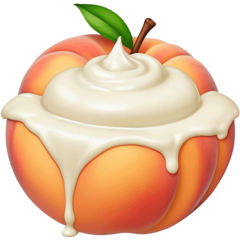 Peach with white sauce on it emoji