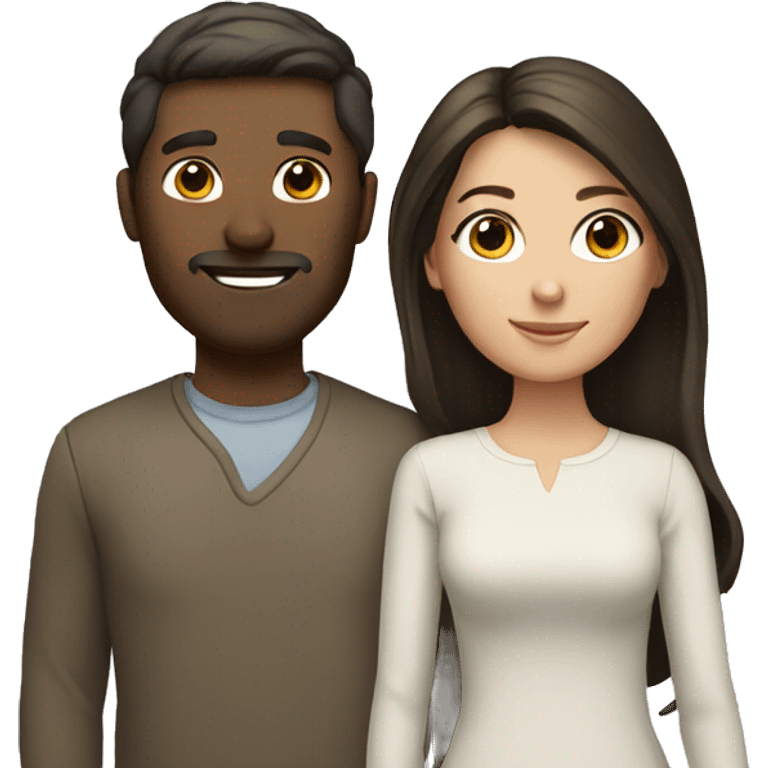 Brunette white couple emoji