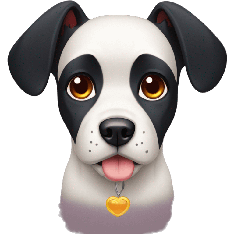 black dog, big jowls, sad puppy eyes, wings, winged dog, angel wings,red collar emoji