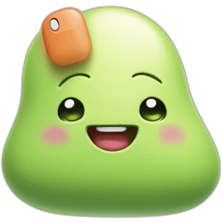 happy blob with wireless airpods emoji