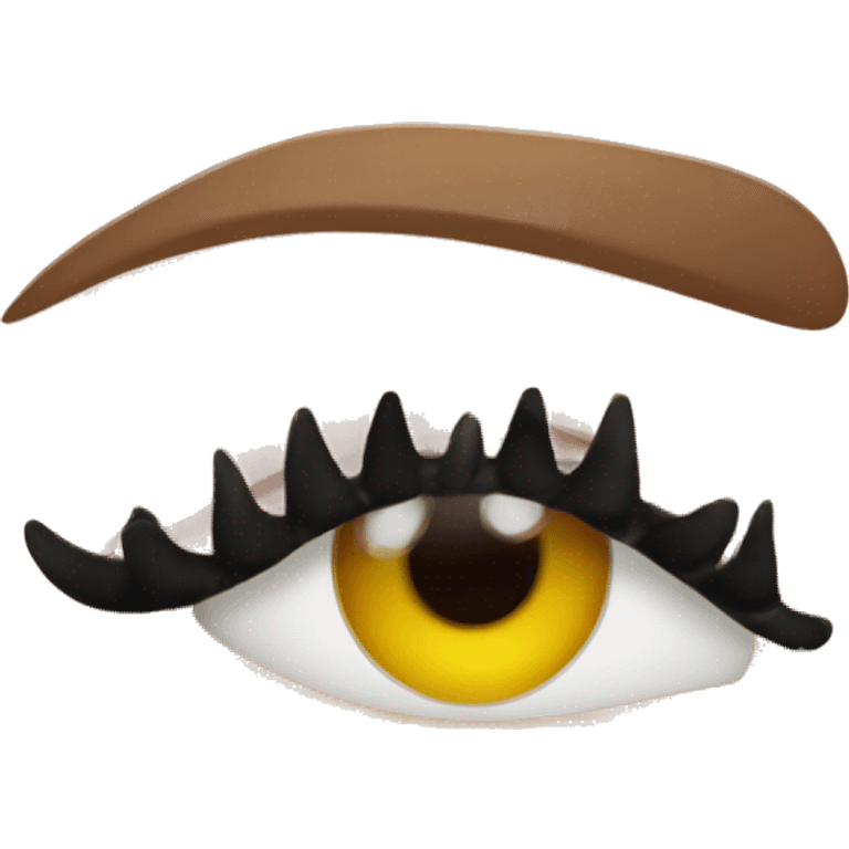 two oval eyes with eyelash emoji