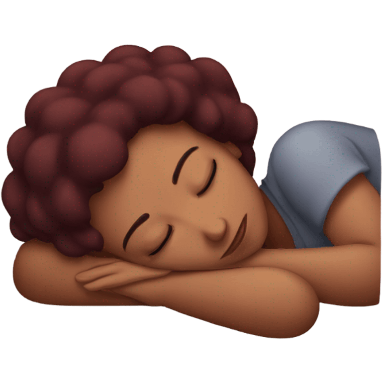 Dark red hair woman sleeping emoji