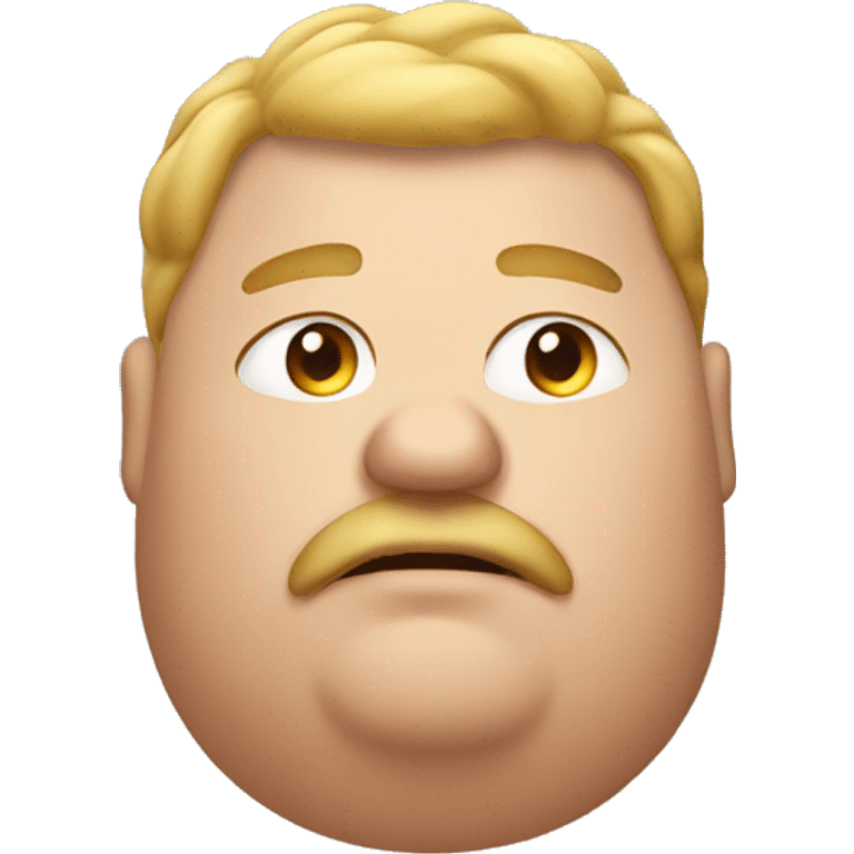 fat man with 1 hair emoji