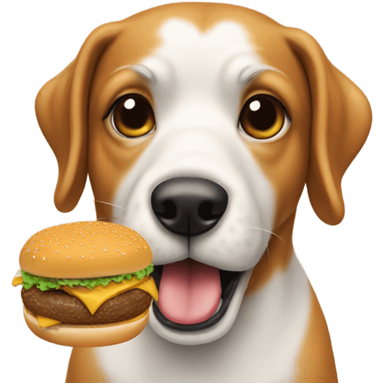 Dog eating a burger emoji