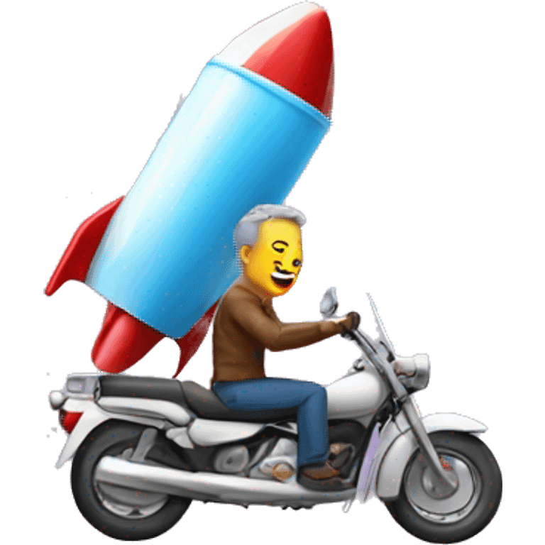 Man riding rocket eating ice ream  emoji