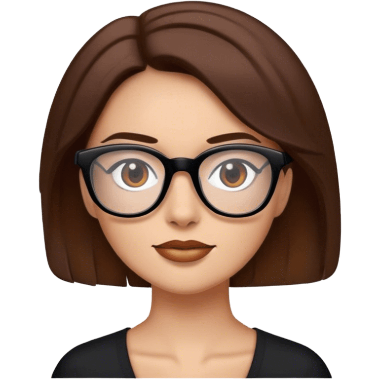 woman with Brown hair and black glaasses emoji