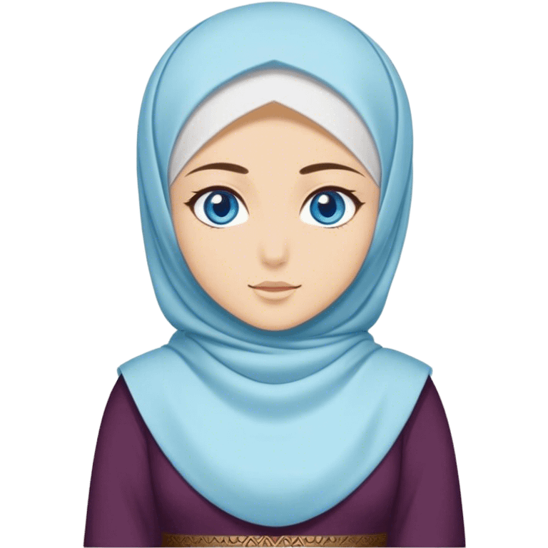 Turkish beautiful finish Konya girl blue eyes with hijab and ottoman dress emoji