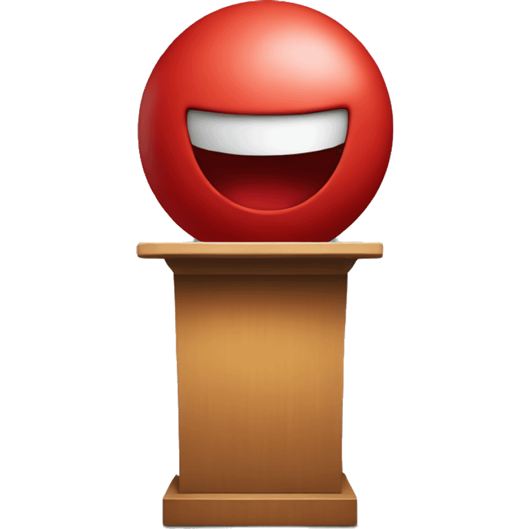 Red blob person on a podium giving a speech emoji