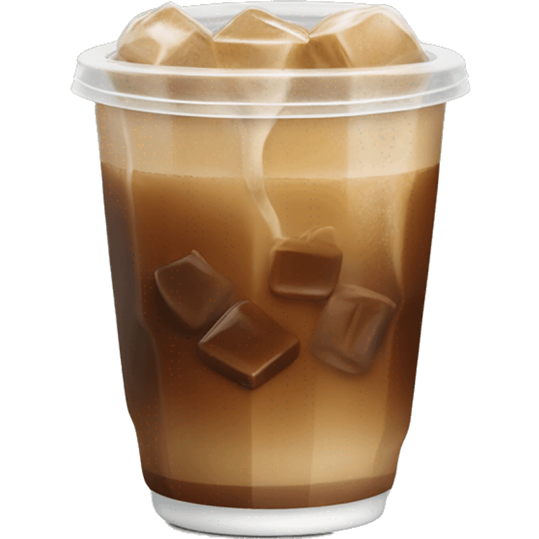 Starbuck ice coffee with ice cubes emoji