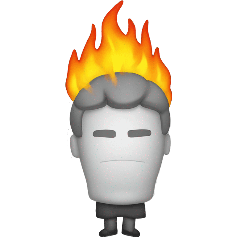 Head on fire with legs cold emoji