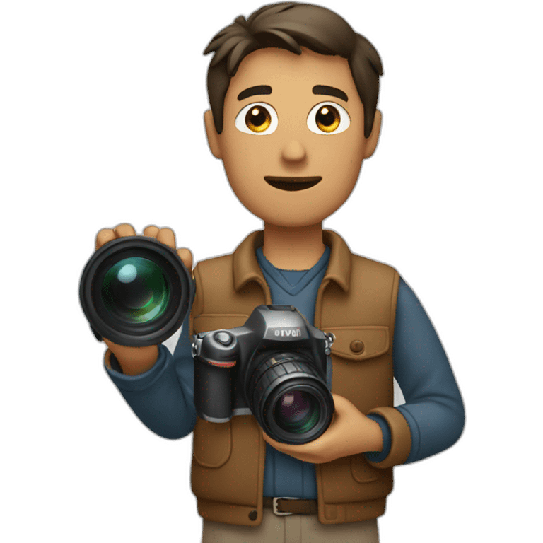 A man holding a camera emoji