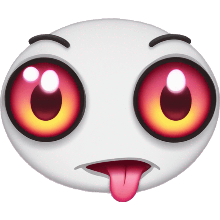 Cartoon in bright neon colours with pale red eyes happy chill eyes half open, in the style of Disney and loony tunes vector art clipart emoji