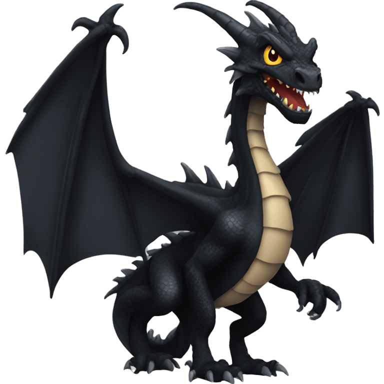 Scary black dragon emoji