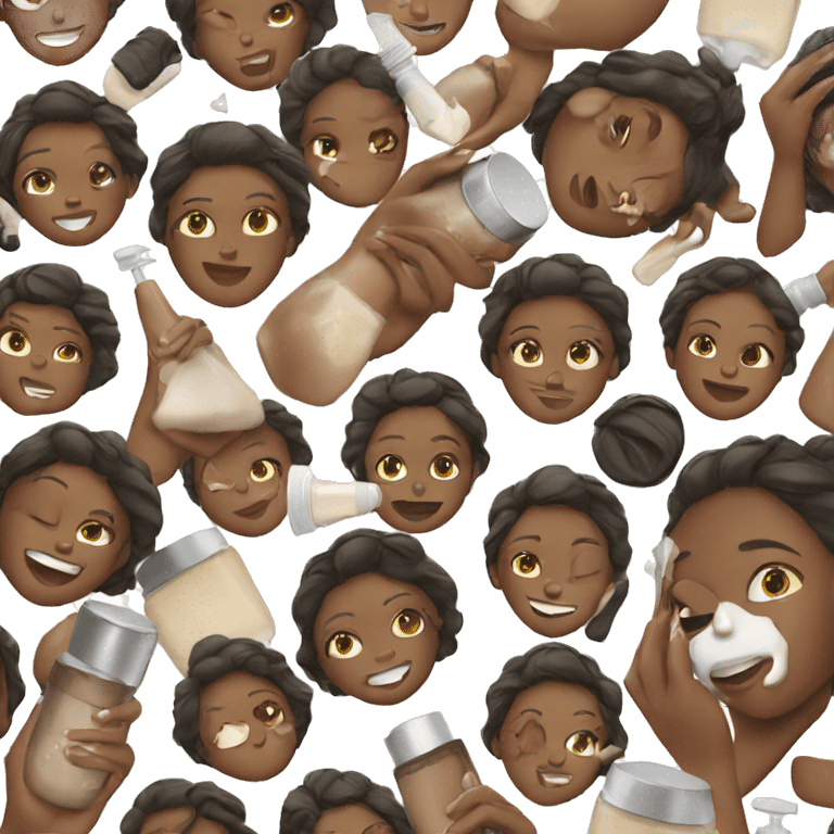 a girl doing her skincare emoji