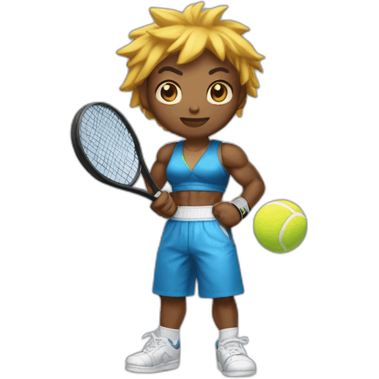 New streetfighter character with tennis racket emoji