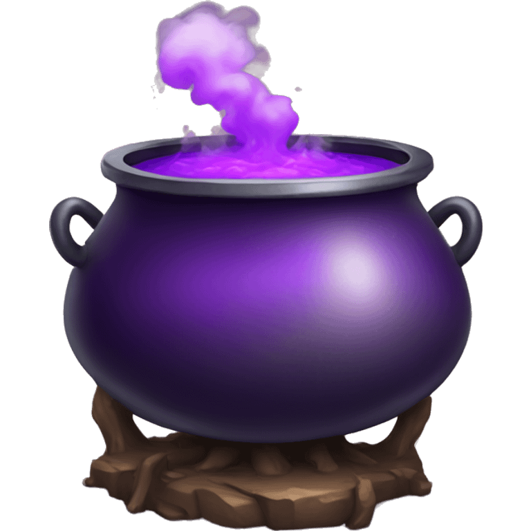 Cauldron with potion and purple steam. emoji