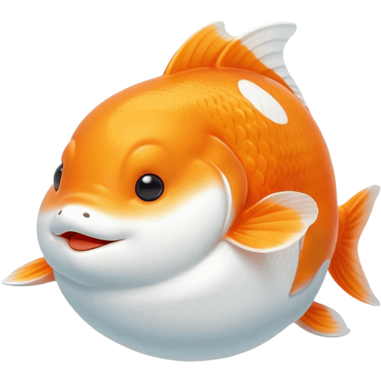 Meme-Worthy Cute Sleeping Orange and White Goldfish Portrait Emoji, Head resting peacefully with a contented smile, showcasing a streamlined, graceful body with a luxuriously soft blend of orange and white, eyes closed in a serene, floating nap, Simplified yet hilariously adorable features, highly detailed, glowing with a soft, drowsy light, high shine, relaxed and utterly lovable, stylized with an air of playful laziness, bright and heartwarming, soft glowing outline, capturing the essence of a comically sleepy goldfish, so meme-worthy it feels like it could instantly become the next viral sensation of adorable slumber! emoji