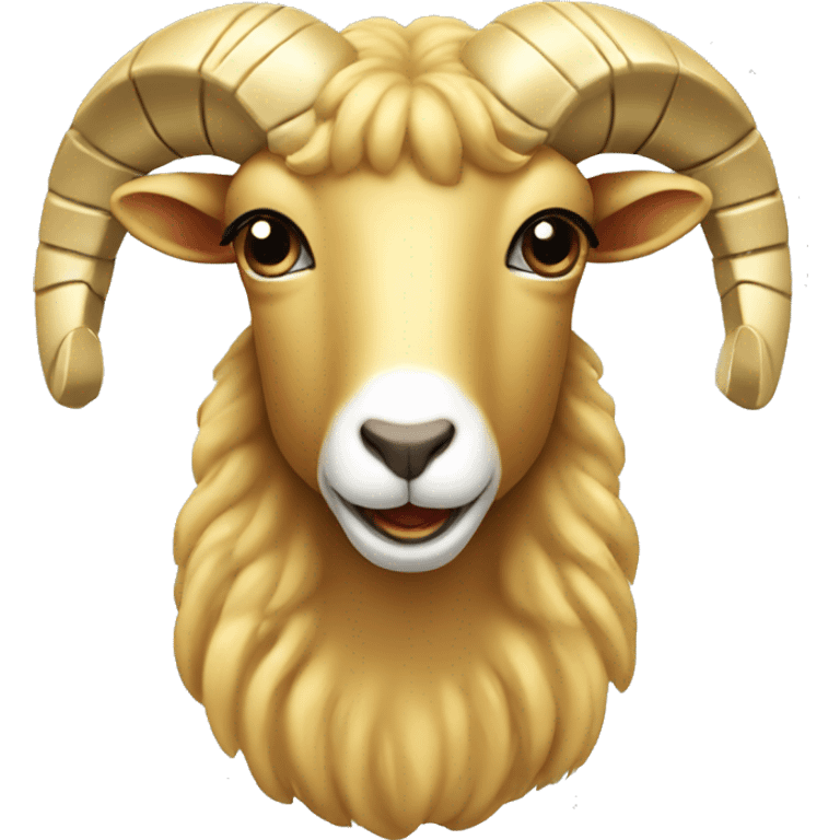 Smiling golden ram emoji