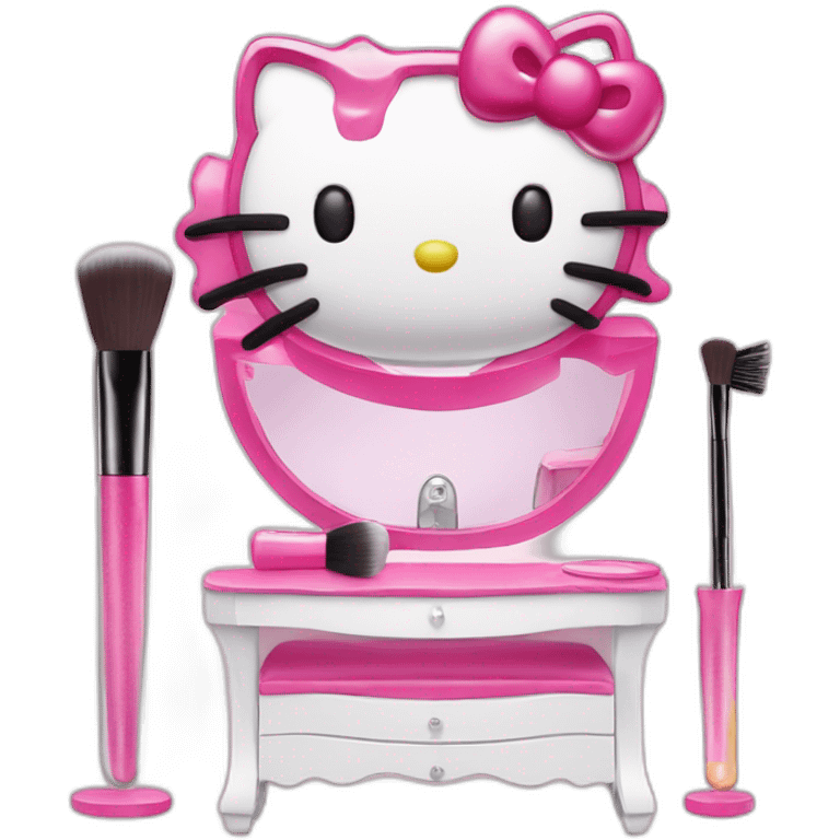 Hello Kitty makeup vanity emoji