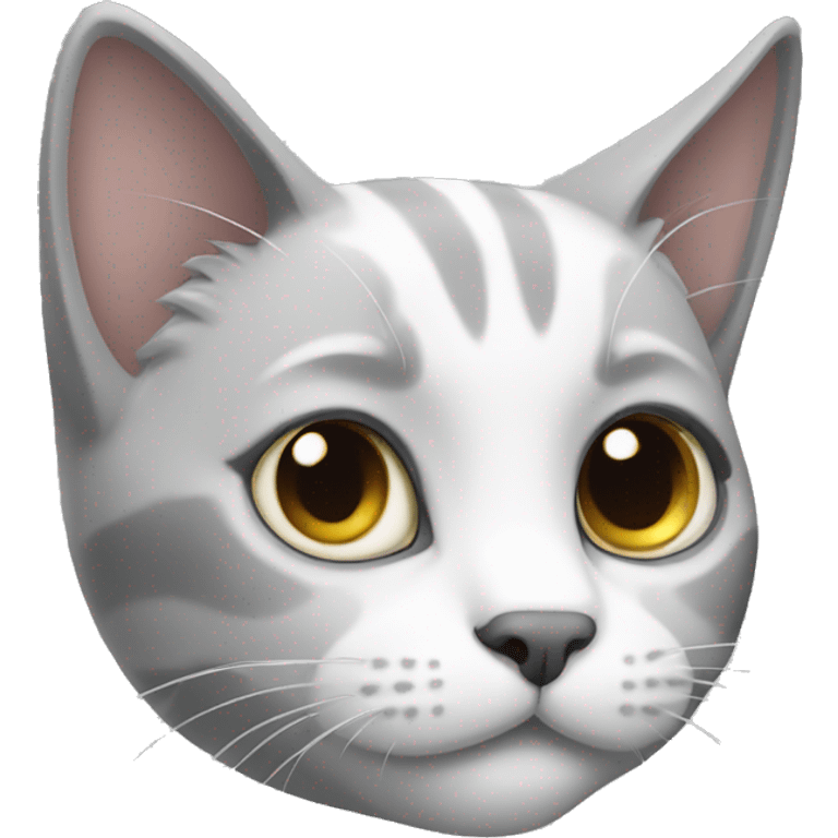 Gray and white cat emoji